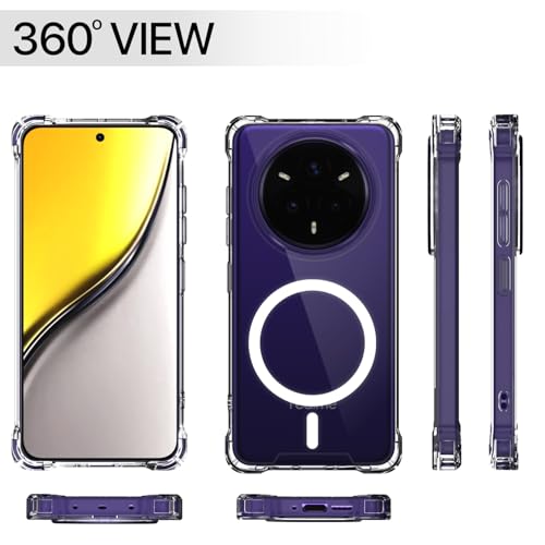 Image of Amazon Basics Back Cover for Realme 14 Pro Plus 5G Mag-Safe Shockproof PC + TPU Protective Case Magnetic Support Bumper Case (Transparent Mag-Safe)