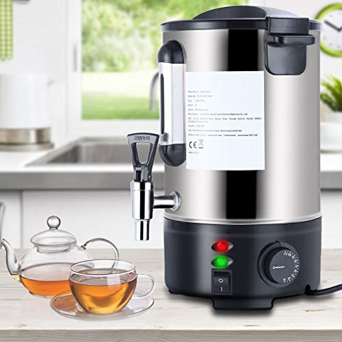 Preisvergleich Produktbild SWEEPID Doppelschicht Glühweinkessel Glühweinkocher Edelstahl Thermostat Wasserkocher Glühweinkocher Glühweinautomat Heißgetränkeautomat Einkochautomat Heißwasserspender (8L(Doppelschicht))