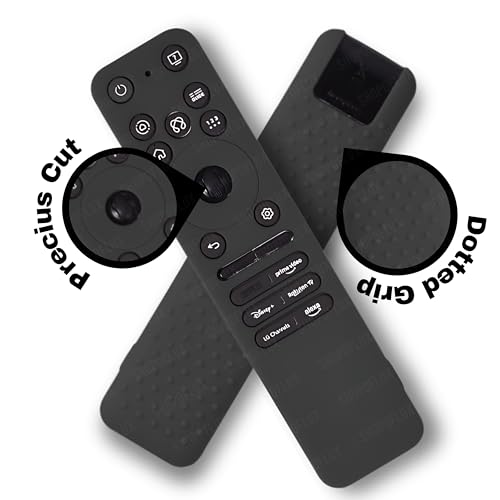 Image of Silicone Tv Remote Cover Compatible with LG Smart TV Remote LG MR25GA Full Wrap Protective Case with Lanyard [Remote NOT Included] (Black)