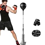 Punching Bag with Stand - One-Touch Suction Attachment,Height Adjustable,Speed Bag for Training, Boxing...