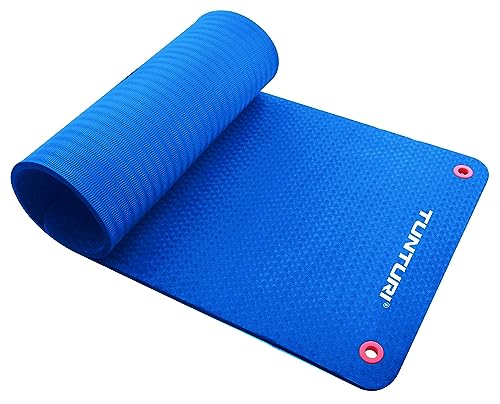 Tunturi Unisex's Non Slip Yoga Fitness Mat, Blue, 140 cm