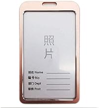 i Cards-Natural Hard Metal (Aluminum Alloy) ID Card Holder/Badge with Scratch Guard for Office ID Card (Vertical)(Pack of 2)