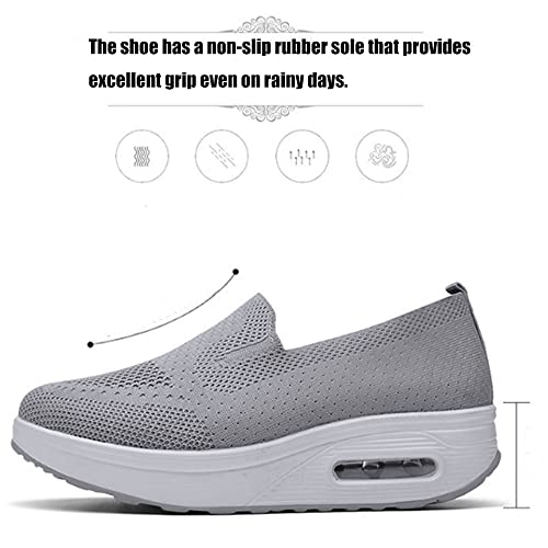 LELEBEAR Baodwshop Orthopedic Sneakers, Women's Orthopedic Sneakers Air Cushion Slip-On Walking Shoes,Mesh Up Platform Shoes4