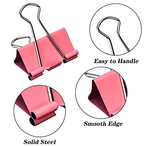 Binder Clips, 145 Pcs 6 Assorted Sizes Paper Clips with Plastic Box, Metal Paper Clip Clamps, Binder Clips Coloured for Office, School and Home Supplies image 4