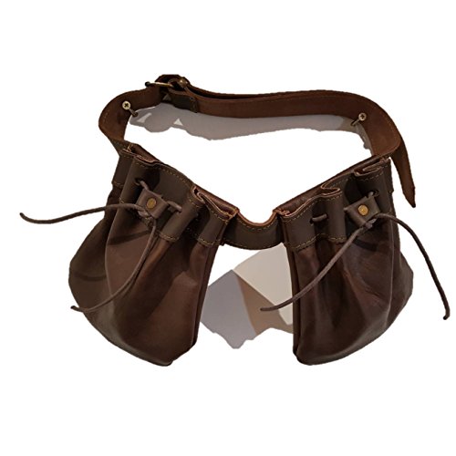 Bolsa de ojeo, Porta Cartuchos en Piel con cinturón.Faltriquera