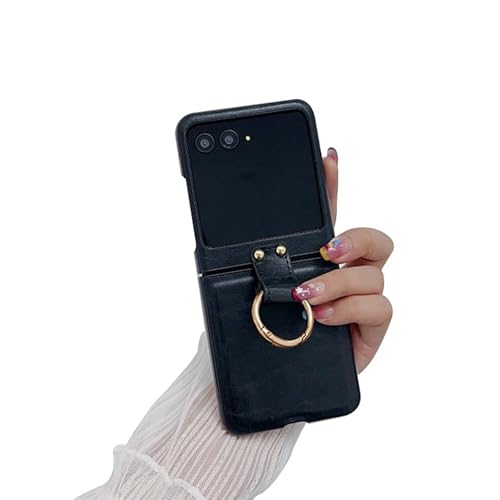 AGENIUS�EFor Razr 70 Ultra �P�[�X �J�o�[ PU���U�[ �܂肽���݌^ ��̌^�����O�t�� �X�^���h�@�\ For ���g���[�� ���C�U�[70(�u���b�N)