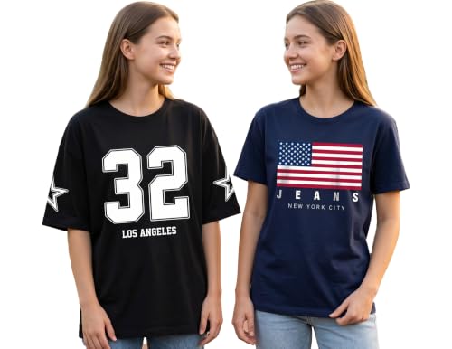 Image of AUSK Oversized T-Shirts || Printed Half Sleeve Tshirt for Womens