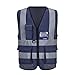 9 Farben Unisex Hohe Sichtbarkeit Warnweste Reflektierende Weste Reißverschluss (L, Navy blau)