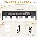 61 Keys Kids Piano Keyboard Toy with Mic – Portable Electronic Piano for 3 4 5 6 7 8 Girls Boys Beginners Birthday Xmas Gifts, Black