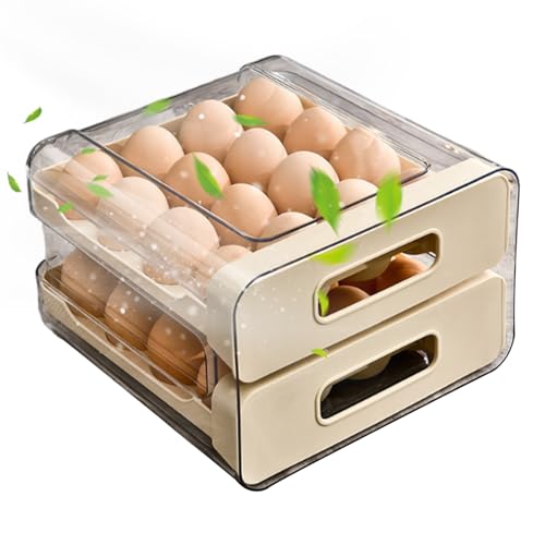 Frigorífico Portauova - apilable con tapa, cajón de almacenamiento grande | Frigorífico Huevos | Para cocina, despensa, taquilla, granja, apartamento, CA