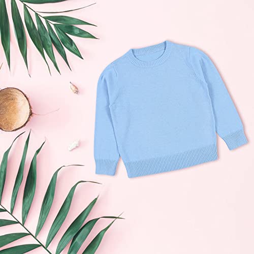 Plain Crewneck Pullover Sweater for Toddler, Baby Boys Girls Long Sleeve Soft Sweatshirt, Basic Solid Fall Winter Tops2