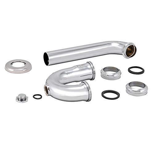 Eastman 1-1/4 Inch 17-Gauge Steel P-Trap With Flange And Cleanout, Brass Plumbing Fitting, Chrome Finish, 35020 #TOP4