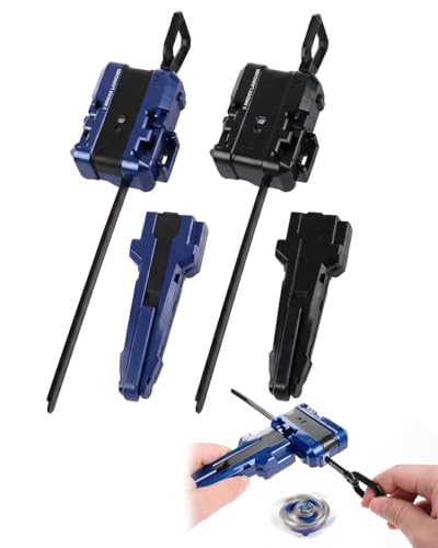 YIPFEN Lanzadores X Pack 4 pzs (2 Lanzadores+2 Mangos) con Cuerda, Negro y Azul, para Arrancadas Precisas y Control Óptimo. Compatible con Gyro X.