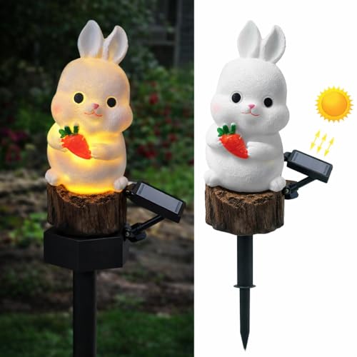 Image of CBK Rabbit Garden Solar Lights Outdoor Cute Bird LED Decorative Waterproof Garden Stake Lights, Lawn Lamp Light for Garden, Balcony, Patio, Yard Landscape Lighting