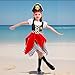 Lingway Toys Girls Deluxe Pirate Costume,Buccaneer Princess Dress for Kids Toddler 5-6years
