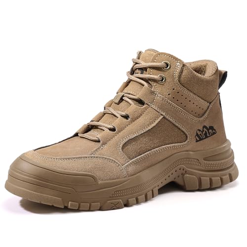 Image of Steel Toe Shoes for Men,Lightweight Work Shoes,Mens Indestructible Safety Boots,Puncture Proof Construction Steel Toe Sneaker.