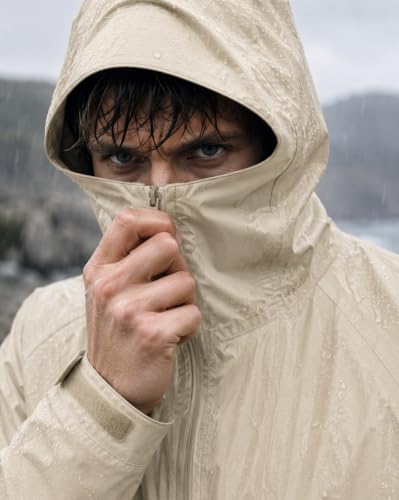 Image of Nobero Men's RainBloc Waterproof Jacket | Windproof Hooded Rain Jacket