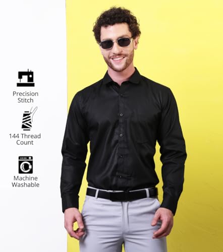Image of CONTRARY Men's Solid Plain Satin Shirt | Stylish Casual & Formal Wear | Premium Pure Satin Silk Silk Fabric | Full Sleeve Button-Down Shirt for Office, Parties & Daily Outfits (Multicolor)