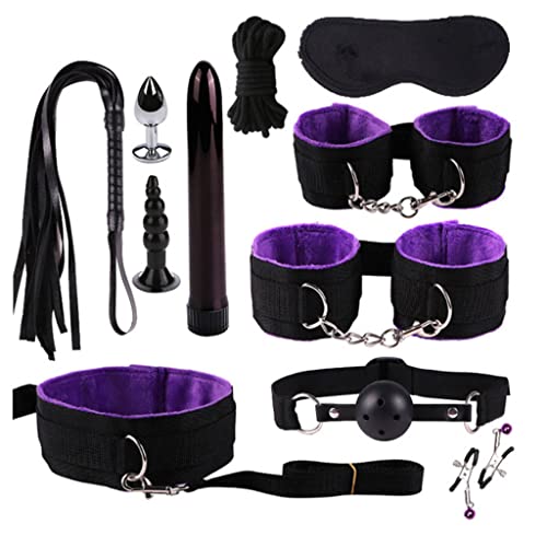 Mẹnottes Šex Adulte Kit Fourrure Douces Homme Vetements Jeux Accessoires Plaisir Set Jouet Couple Sport Šêxuelle Objet Toy Epais Sangle Toys Poignet Mascarade Femme Manchette Violet -bs11