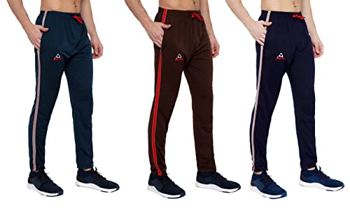 Image of GOLAZO Regular Fit Multicolor Cotton Track Pants for Men with Comfort and Style in Your Athelisure Wear