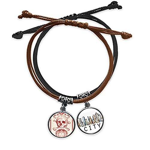 Bracelet poker squelette en cuir Sidi, l'accessoire idéal pour vos soirées de jeux