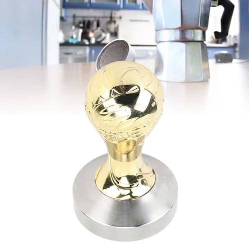 Compacteur de café 58mm acier inoxydable et poignée dorée