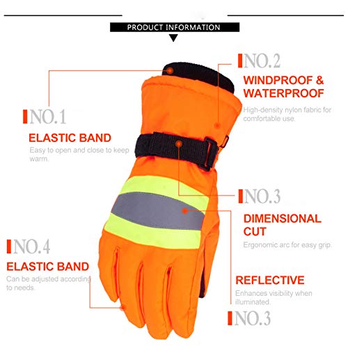 DECDEAL Luvas de trabalho reflexivas masculinas e femininas Luvas quentes de inverno Luvas impermeáv