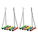Hemobllo 2pcs Colorful Hanging Swing Toy Beads and Bell for Parrots Parakeets and Cockatiels Educational Bird Perch Stand for Fun and Exercise Random Colors