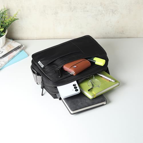 Image of Wooum Sling Bag for Men & Women | Water-Resistant Crossbody Side Bag with Multiple Compartments | Messenger Bag for Office & Travel | 1 Year Warranty | Stylish Money Bag for Daily Use