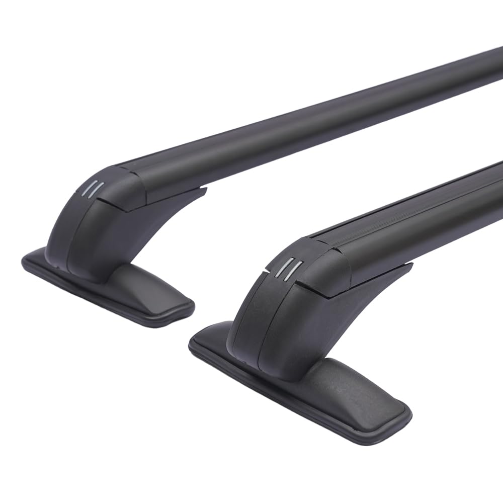 Baca universal de aluminio, barras de techo ajustables con candados, barras transversales para la mayoría de 4 o 5 puertas de coche, capacidad de carga de hasta 165 libras, largo 100 cm