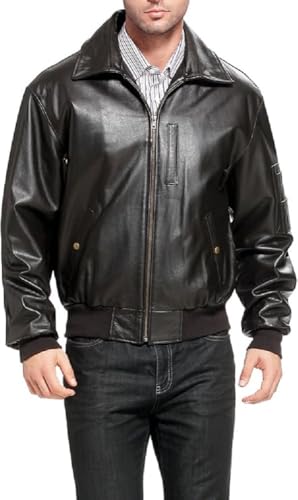 Mens WW2 B15 Air Force Flight Black Real Leather Bomber Aviator Jacket3