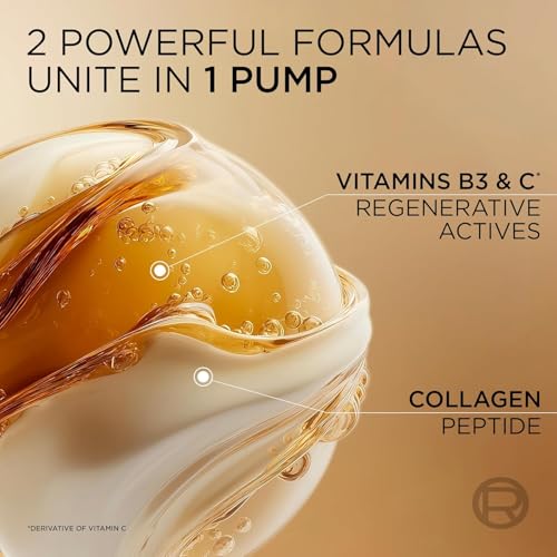 Image of L'Oreal Paris Age Perfect Serum Le Duo, Brightening, Firming and Anti-Aging Serum for Face with Collagen Peptide, Niacinamide, Vitamin C and B3, 1 fl oz + Sample