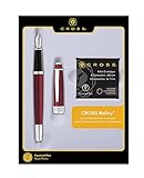 Cross Bailey Red Fountain Pen with Ink Cartridges, Medium