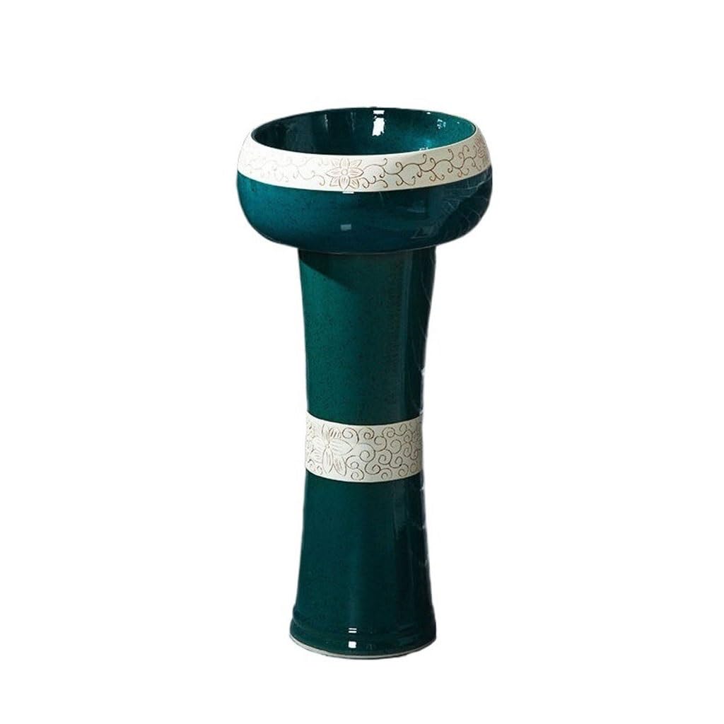 Kunyos A Bathroom Sink Home Outdoor Ceramic Pedestal Basin Balcony Wash Basin Rt Floor-Standing Wash Basin Bathroom Vanity