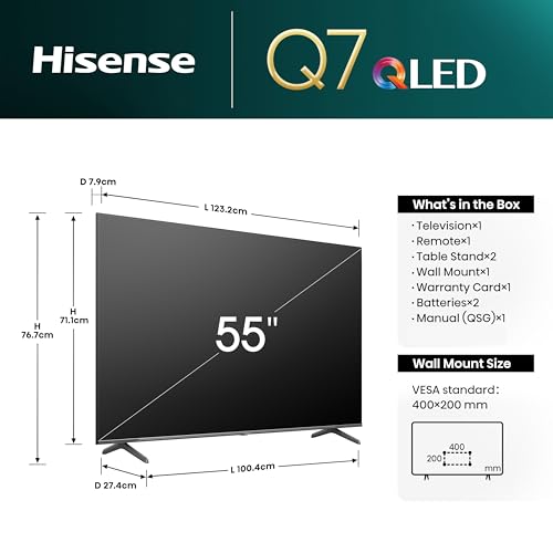 Image of Hisense 139 cm (55 inches) Q7N Series 4K Ultra HD Smart QLED TV 55Q7N (Dark Grey)