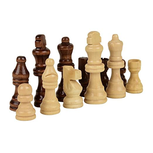 PERICO Wooden Chess Pieces(goti) Set of 32 Chess Goti 2.6cm (16 Cream