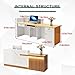 UFAGFDA Modern Reception Desk Front Desk Reception Counter Receptionist Room Tables Checkout Lockable Drawers Storage Cabinet for Salon Office Hotel,Right,79inch /200cm