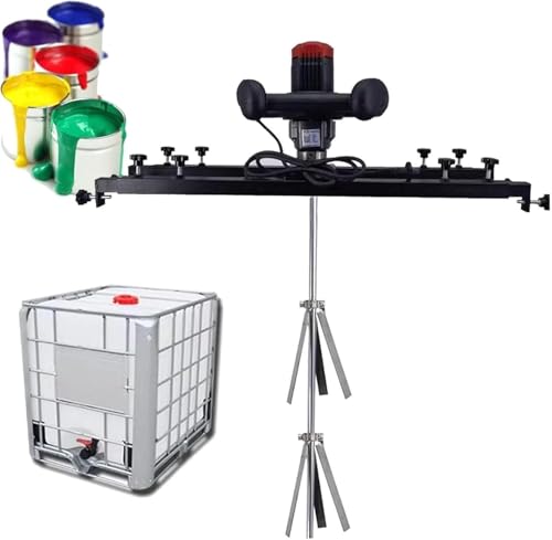 Power Mixer Pneumatic Agitator Clamp-On Drum Agitator Industrial-Grade Pneumatic Shaker Paint Stirring Tool，3280W Electric Paint Mixer with Folding Propeller, Stainless Steel Shaft, 0-800RPM