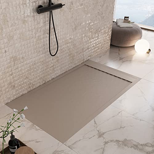 Olimpo Docce - Piatto Doccia In Marmoresina Tortora Effetto Pietra Cemento Prestige - 80X140 - 7
