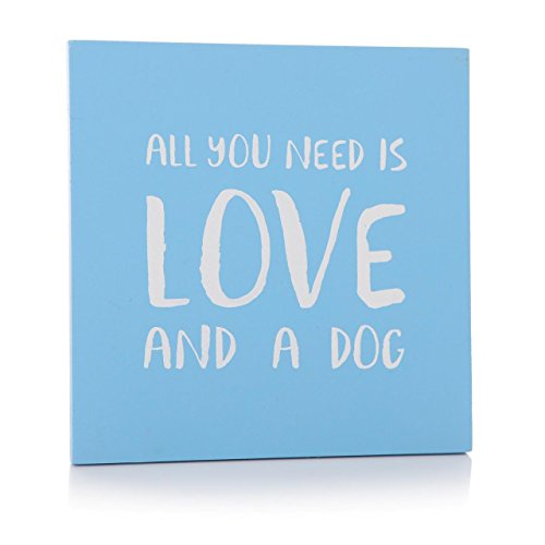 Happy Blue Untersetzer All You Need is Love and a Dog Single Untersetzer