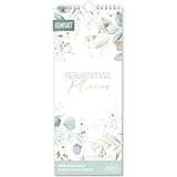 Häfft® Geburtstagsplaner Wandkalender immerwährend "Blattgold" 12 x 30 cm, Geburtstagskalender undatiert, Wandplaner jahresunabhängig - nachhaltig & klimafreundlich