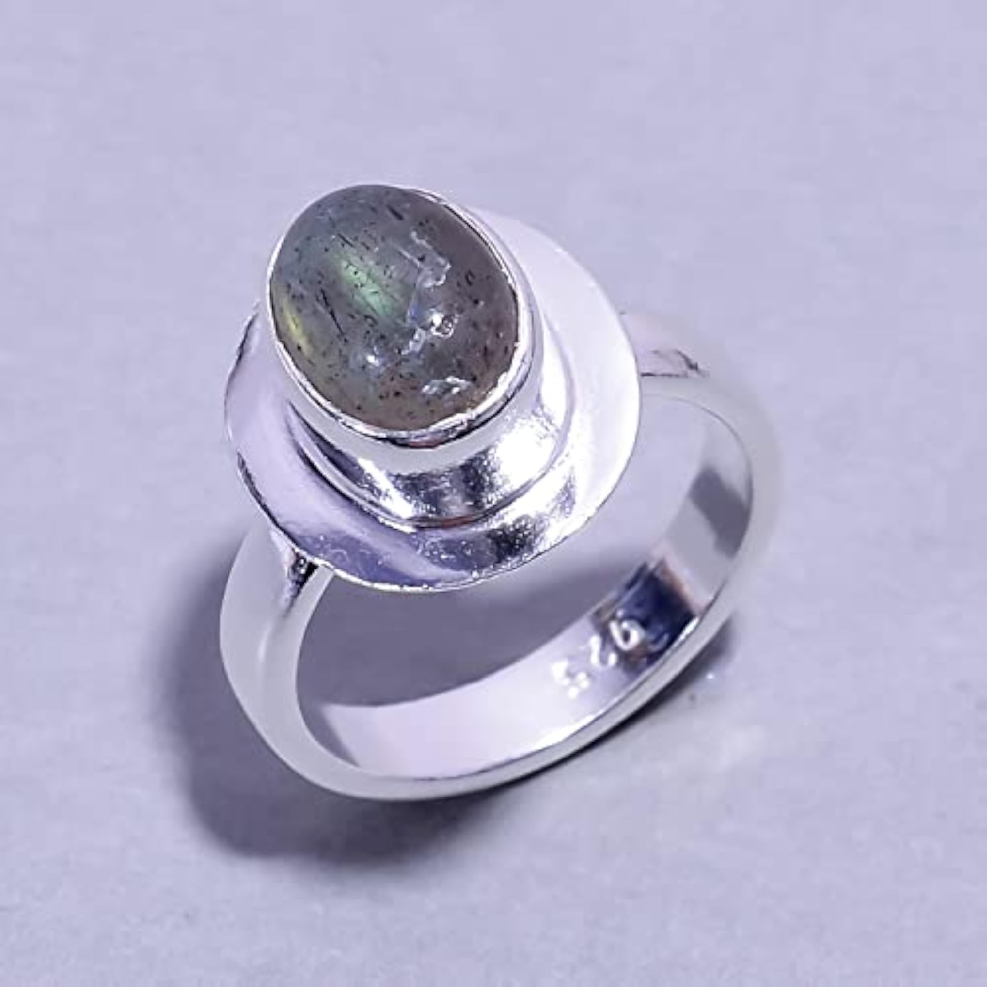 Labradorite Ethnic 925 Sterling Ring, Best for Children