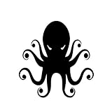 Material: HAUSTIER Cvxgdsfg Niedlicher Kleiner Krakenautoaufkleber des Cartoon Spaßkraken-Kraftstofftank-Körperaufkleber (Color : Black)