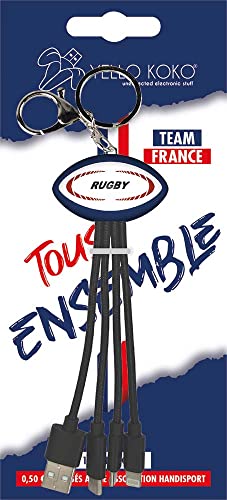 CBL Andy Sport Rugby câble 3-en-1 USB vers Micro USB Type C Lightning 20 cm