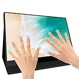 Virzen Portable Monitor Touchscreen 1080P Monitor 15.6 Inches 10-Point Touch 1920X1080 USB-C Narrow Bezel Glass Shell HDMI Laptop Display