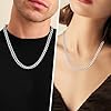 MAIBAOTA Mens Necklace Silver Stainless Steel Cuban Chain Men's Necklaces Jewellery Gifts for Men 6mm Width 46cm Length #3