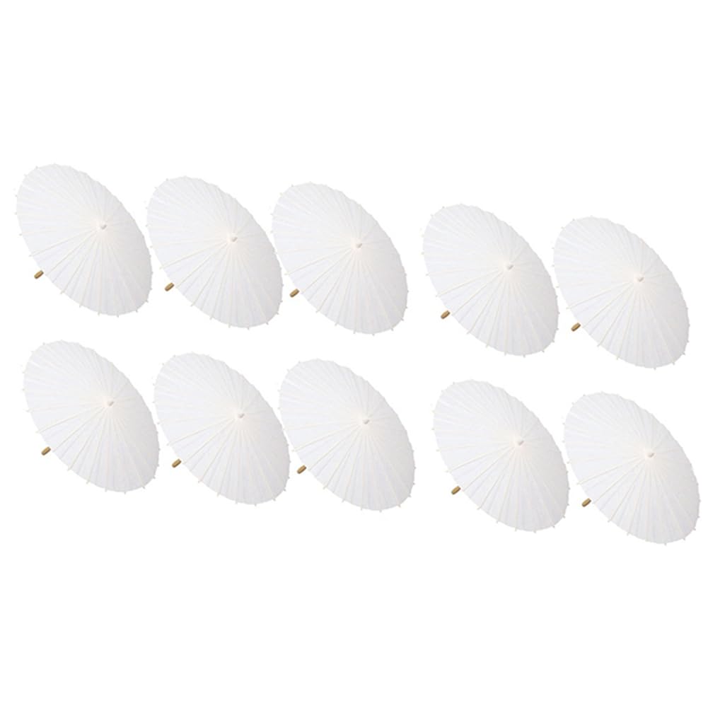 CTRLZS 10PCS Paper Parasol Wedding Umbrella Party Favor Bamboo Umbrellas for Bridal Shower Centerpieces Photo Props 23.6Inch