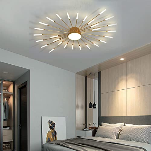 Plafond LED feu d'artifice doré CRODY 28 têtes pour salon