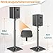 ELIVED Universal Lautsprecherständer höhenverstellbar bis 95cm, Boxenständer mit Glassockel & interner Kabelkanal für Regallautsprecher, 10kg Tragkraf, Schwarz, 1 Paar