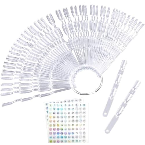 FENQURO 150 Pièces ongle, nuancier ongles, Nuancier Ongle, Presentoir Ongles Cartes de Couleur Montrer Forme D'éventail, Presentoir Ongles, Palette Maquillage Vernis à Ongles, Transparentes